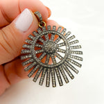 Load image into Gallery viewer, DP100. Diamond Sterling Silver Fancy Sun Pendant