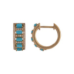 Load image into Gallery viewer, EHF57673TQ. 18K Solid Gold Diamond & Turquoise Earring