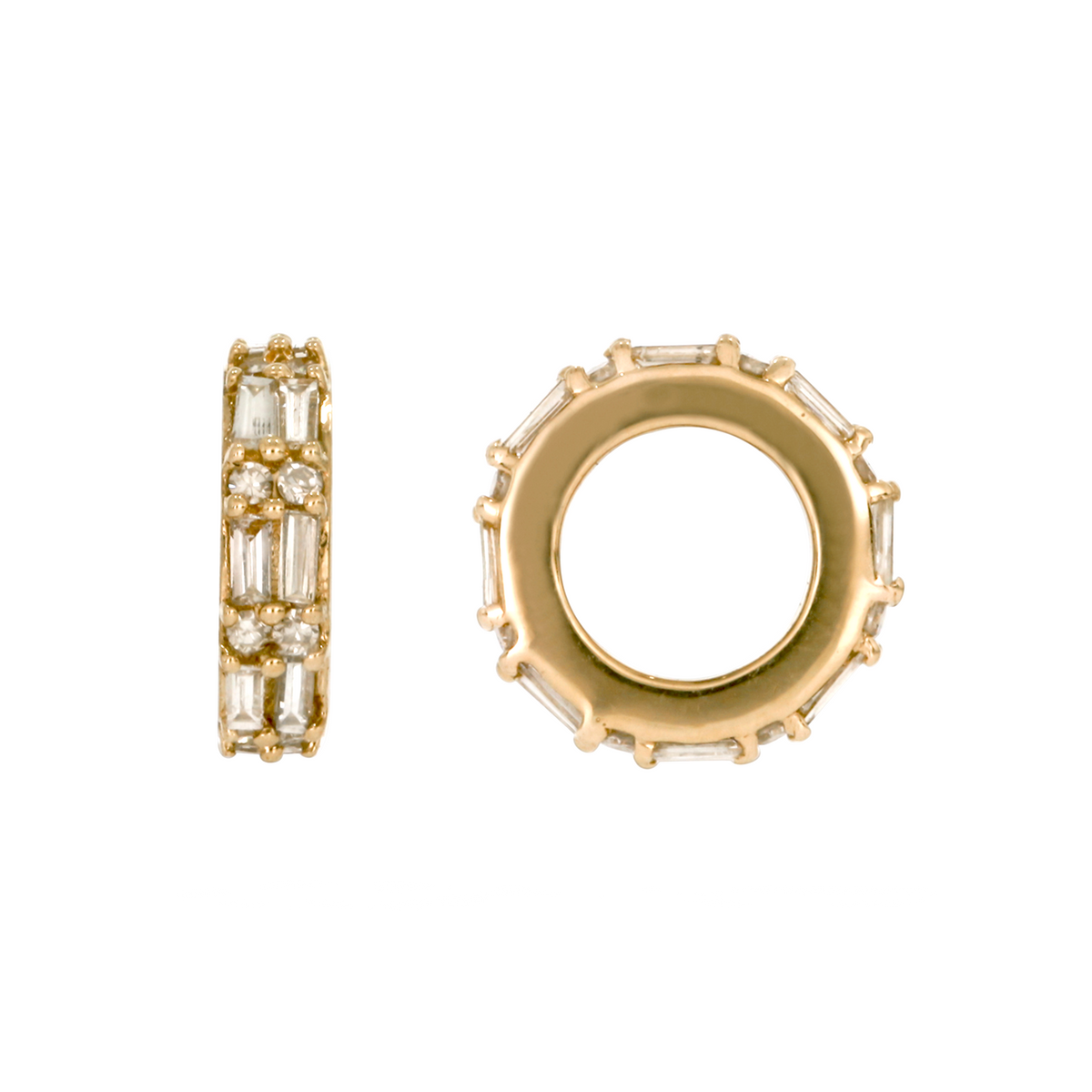 CMB00107. 14K Solid Gold Diamond Ring Charm