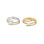 Load image into Gallery viewer, 14k Solid Gold Spiral Baguette Diamond Ring.