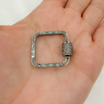 Load image into Gallery viewer, Sterling Silver Square Enamel Carabiner Clasp