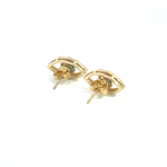 Load image into Gallery viewer, EFE52541TQ. 14k Solid Gold Diamond and Turquoise Eye Studs