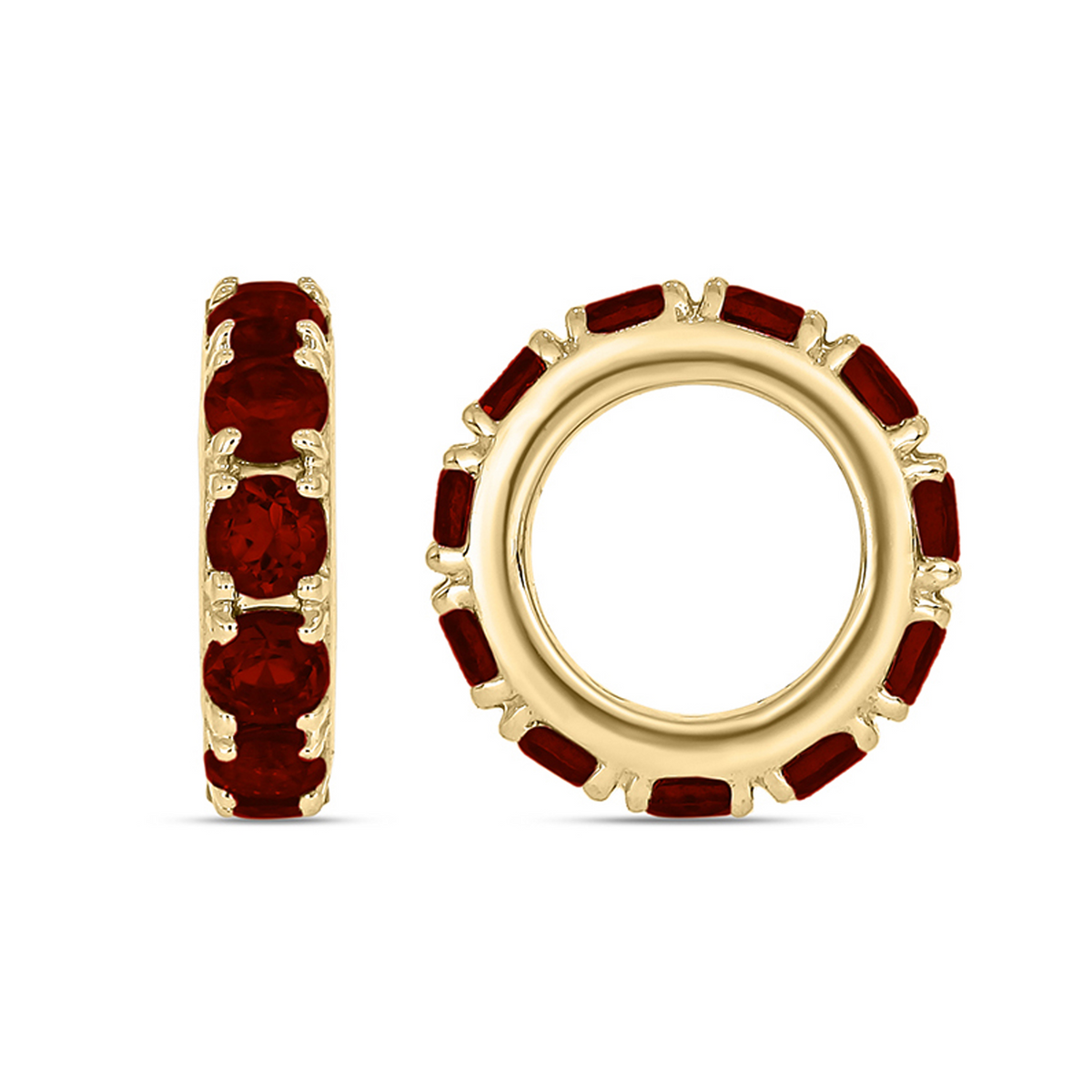 CMZ00096N. 14K Solid Gold Natural Gemstone Round Ring Slider