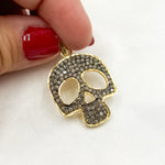 Load image into Gallery viewer, Diamond Sterling Silver Skull Pendant