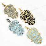 Load image into Gallery viewer, DP562A. Diamond Sterling Silver Skull Enamel Pendant