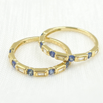 Load image into Gallery viewer, 14K Solid Gold Diamond & Blue Sapphire Ring.