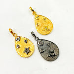 Load image into Gallery viewer, DP482. Diamond Sterling Silver Drop Heart & Star Pendant