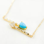 Load image into Gallery viewer, CN96320. 14K Solid Gold Diamond and Gemstone Arrows Necklace