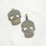 Load image into Gallery viewer, DP132. Diamond Sterling Silver Skull Pendant