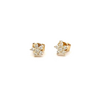 Load image into Gallery viewer, ER412616Y. 14k Solid Yellow Gold Diamond Flower Studs