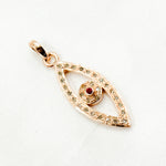 Load image into Gallery viewer, DP354. Diamond Sterling Silver Eye Pendant with Gemstone