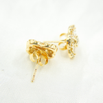 Load image into Gallery viewer, EFI51229. 14k Solid Yellow Gold Diamond Flower Studs