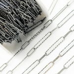 Load image into Gallery viewer, Black Rhodium 925 Sterling Silver Paperclip Chain