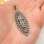 Load image into Gallery viewer, DP207. Diamond Sterling Silver Leaf Shape Pendant with Gemstone