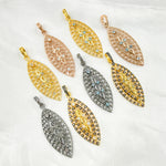 Load image into Gallery viewer, DP207. Diamond Sterling Silver Leaf Shape Pendant with Gemstone