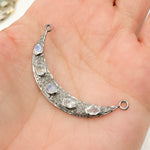 Load image into Gallery viewer, Diamond Sterling Silver Connector Moon Pendant