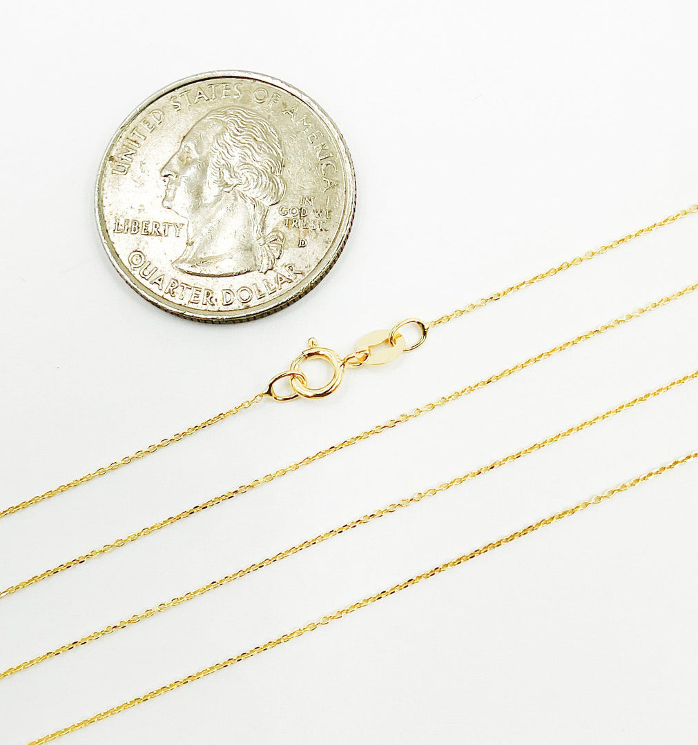 14K Solid Gold Cable Chain