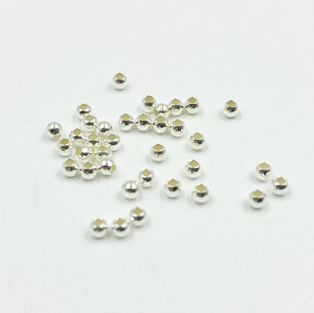 925 Sterling Silver Seamless Beads 2mm
