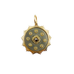 Load image into Gallery viewer, KSG42. Sterling Silver Black Rhodium with Diamonds Circle Shape Charm