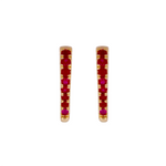 Load image into Gallery viewer, 14K Solid Gold Diamond Fancy Hoops
