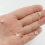 Load image into Gallery viewer, NFF71429. 14k Solid Gold Diamond Hearts Necklace