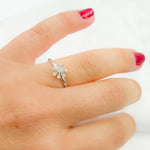 Load image into Gallery viewer, 14K Solid Gold Diamond Flower Ring.