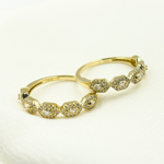Load image into Gallery viewer, 14K Solid Gold Hexagons Diamond Ring.