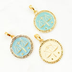 Load image into Gallery viewer, Shop Now Sterling Silver Round Libra Zodiac Enamel Pendant