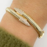 Load image into Gallery viewer, BNH68515. 14K Solid Gold Diamond Fancy Bangle