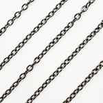 Load image into Gallery viewer, Black Rhodium Sterling Silver Smooth Oval Link Chain