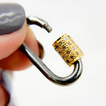 Load image into Gallery viewer, DC663. Diamond & Sterling Silver Oval Carabiner Clasp with Gemstone