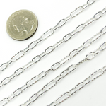 Load image into Gallery viewer, Sterling Silver Diamond Cut & 3 Smooth Links Long and Short Chain