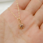 Load image into Gallery viewer, GDP408. 14K Solid Gold Flower Charm with Diamonds and Gemstones
