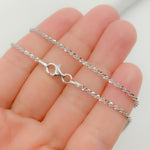 Load image into Gallery viewer, Sterling Silver Sparkle Glitter Margarita Diamond Cut Necklace Chain.