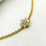 Load image into Gallery viewer, BFC60634. 14k Solid Gold Diamond Flower Bracelet
