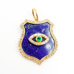 Load image into Gallery viewer, 14K Solid Gold Shield Pendants