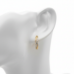 Load image into Gallery viewer, EHD57618. 14k Solid Yellow Gold Diamond Huggie Hoop Earrings