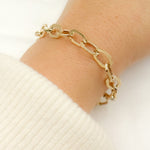 Load image into Gallery viewer, Buy Now 14K Solid Hollow Gold Flat Oval Link Bracelet