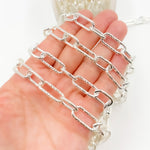 Load image into Gallery viewer, Sterling Silver Paperclip Smooth & Diamond Cut Link Chain