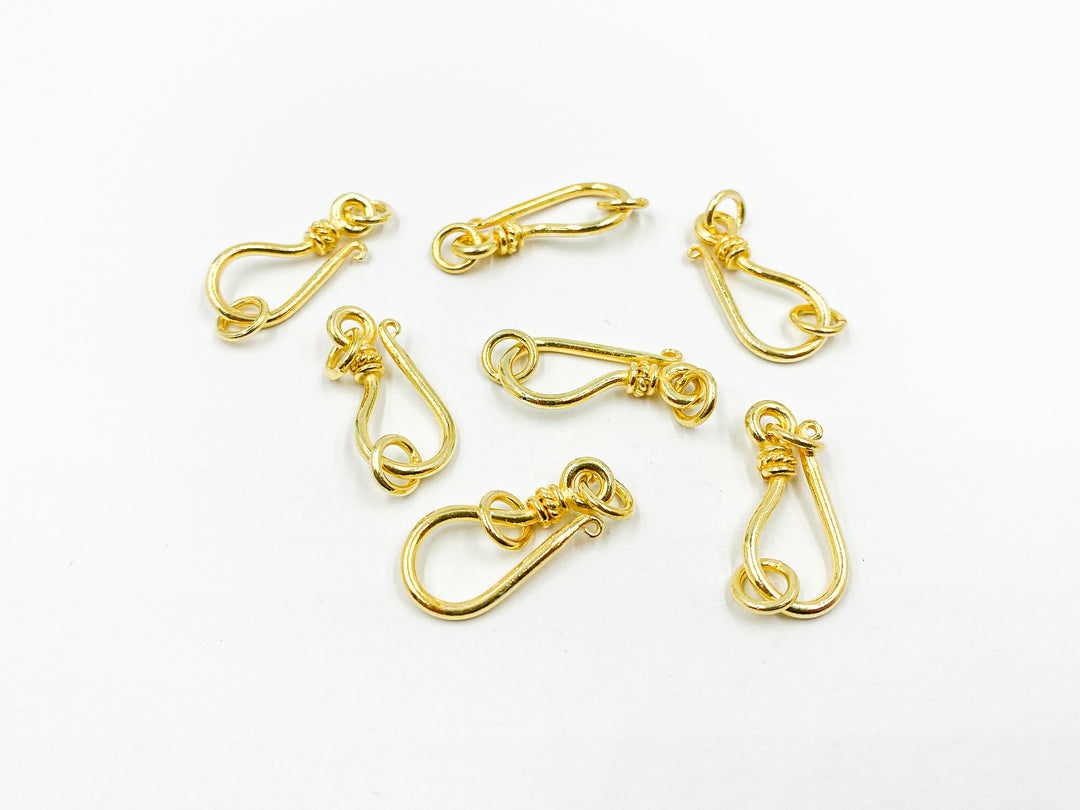 925 Sterling Silver Gold Plated 23mm Hook. GH1