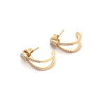 Load image into Gallery viewer, EFE52349. 14k Solid Yellow Gold Diamond Earrings