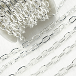 Load image into Gallery viewer, Sterling Silver Hollow Flat Paperclip Link Chains