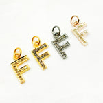 Load image into Gallery viewer, DC539. Diamond Sterling Silver Letter "F" Charm