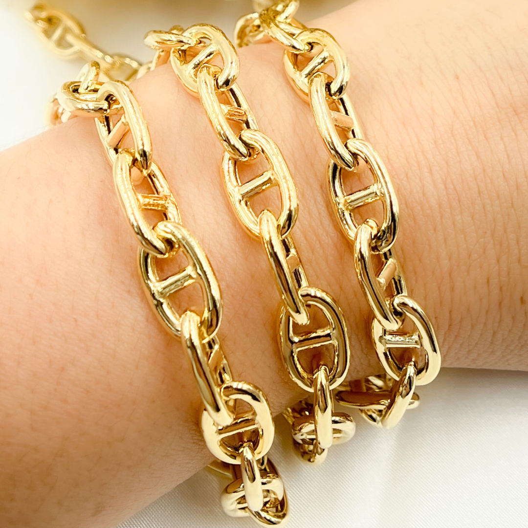 Y84GP. Gold Plated 925 Sterling Silver Marina Chain