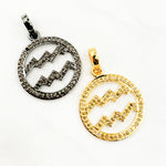 Load image into Gallery viewer, DC373. Diamond Sterling Silver Round Aquarius Zodiac Pendant