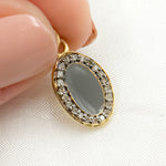 Load image into Gallery viewer, Diamond Sterling Silver Oval Enamel Charm