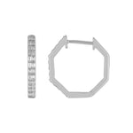Load image into Gallery viewer, EHE56546. 14k Solid Gold Diamond Octagon Hoops