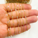 Load image into Gallery viewer, Sterling Silver Gold Plated Chain With Silver Tubes