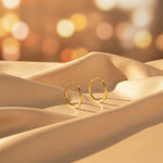Load image into Gallery viewer, GER164. 14K Solid Gold Hollow Flat Diamond Cut Hoop