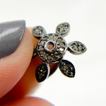 Load image into Gallery viewer, DC759. Diamond & Sterling Silver Flower Bead Cap